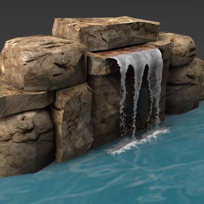 Small modular block waterfall for pool or pond. Di.... 