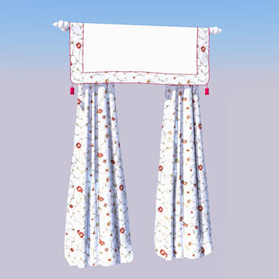 Set of curtains with fabric pelmet, 8ft drop.. 