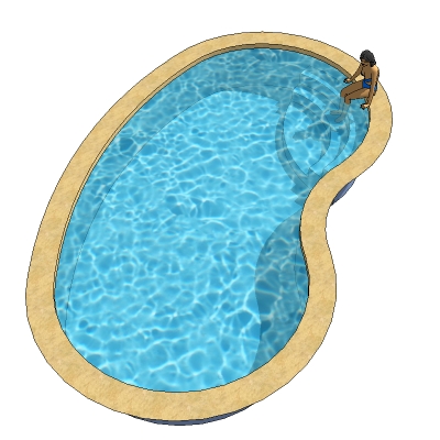 Kidney-shaped pools in three sizes...13 x 24.5, 16.... 