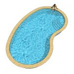 Kidney-shaped pools in three sizes...13 x 24.5, 16...