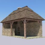 A selection of thatched garden lodges with open ov...