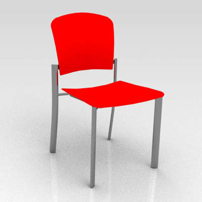 Enea armless stacking chair, 
designed by Jacob L.... 