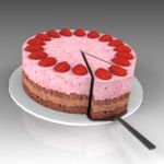 Strawberry mousse cake.