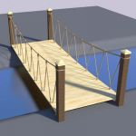 Rope bridge, approxmately 14' in 
length and in t...