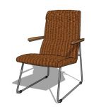 Wicker seat with chrome tube legs for
outdoor din...