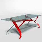 Countach table by Moroso, in coated 
steel with g...