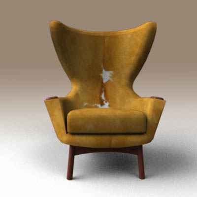 Iconic Adrian Pearsall Cowhide 
wingback lounge c.... 