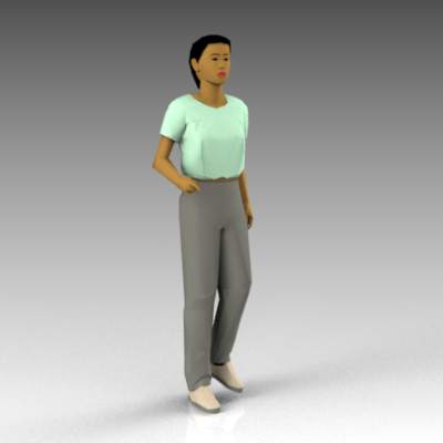 Walking female figure. 