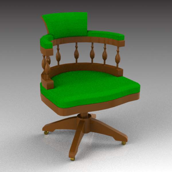 A low-poly captain's chair. 