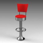 50's style bolt-down diner/bar stool with backrest...