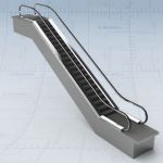 Glass-sided escalators with a vertical reach of 4m...