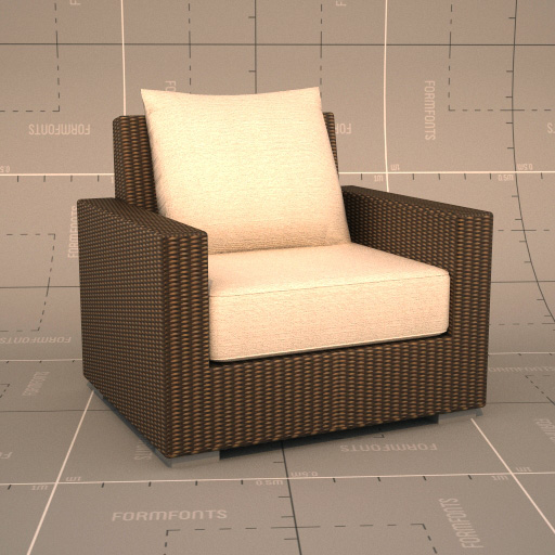 Wicker Lounge Chair. 