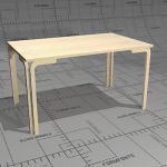 Kari P2H tables, legs bent birch or beech plywood ...