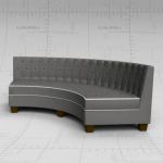 Curved sofa unit, forming part of the modular tuft...