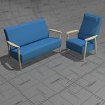 Anda lounge set, frame solid birch, seat and back ...