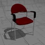 Color chair, frame chromed, seat and back upholste...