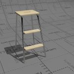 LM-181 step stool, frame chromed, steps and seat s...