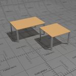 Cubis coffee tables, legs chrome aluminium, top ve...