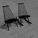 Mademoiselle lounge chair and rocking chair. Seat,...