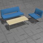 SoftX lounge set, frame chromed steel, top laminat...