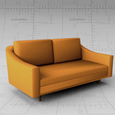 Jens Risom sofa in light tan leather. Dimensions 3.... 