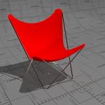 The classic bat chair, frame chromed or painted, s...