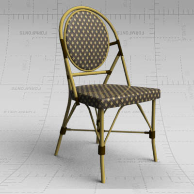 Aliminum bamboo cafe/bistro chair with wicker bind.... 