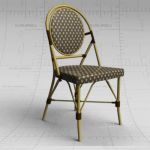 Aliminum bamboo cafe/bistro chair with wicker bind...