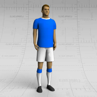 Soccer player standing  in lineup. 