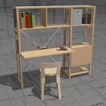 Lundia Classic home workstation, frame solid pine,...
