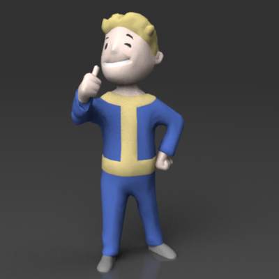 Fallout Vault Boy cartoon character. 