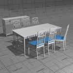Claudia dining set. Painted white.