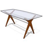 Glass top with cherry wood legs.
table size 185 c...
