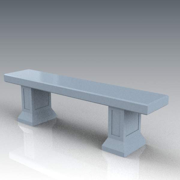 Low poly slate bench for garden or public spaces. 