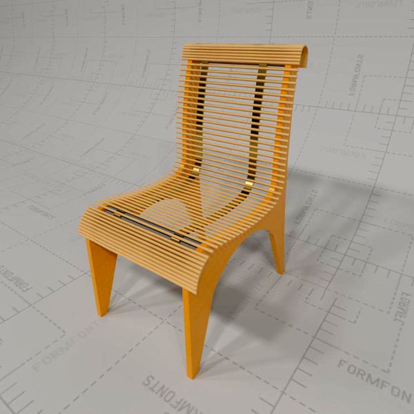 Dining Chair with maple slats and 
cherry wood le.... 