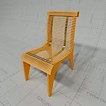 Dining Chair with maple slats and 
cherry wood le...