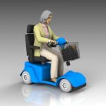Women on mobility scooter