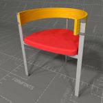 Dining chair with plywood moulded 
backing with f...