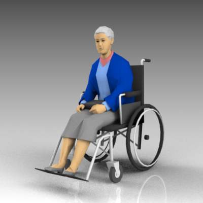 Elderly or disabled women with 
wheelchair / mobi.... 