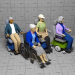 Elderly or disabled women with 
wheelchair / mobi...
