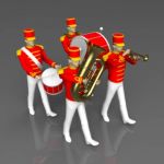 A selection of marching bandsmen