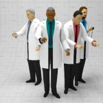 A selection of male doctors in white 
coat.