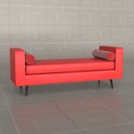 Red Vintage Upholstered Bench