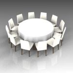 A selection of circular banquet 
tables with tabl...