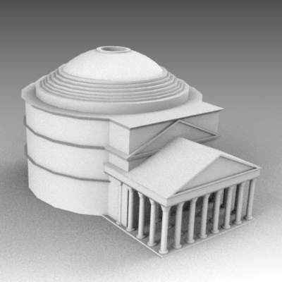 Low poly outer shell of the Pantheon. 
Untextured. 