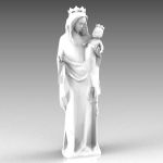 Madonna of Carmel statue in painted 
and plain pl...