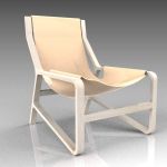 Toro lounge chair by Blu Dot. Slung 
leather seat...
