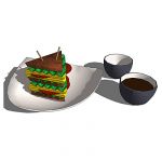 Double Sandwich on Japanese ovalshaped platter, wi...