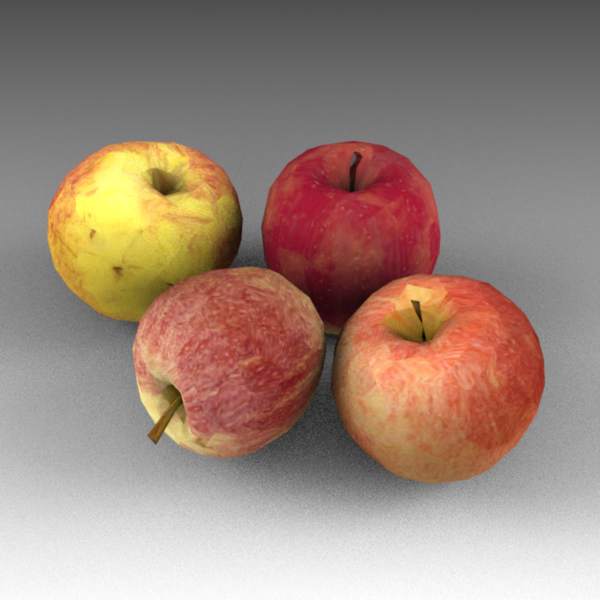 Low poly, mapped apples. The models 
are separabl.... 