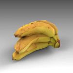Low poly, mapped bananas